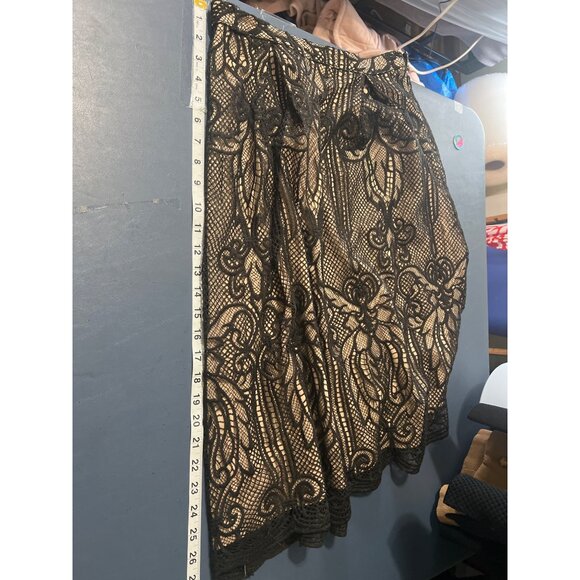 NEW FRANCESCAS Black Lace 2 Piece Crop Top & Skirt Set Small Victorian Pattern - Picture 2 of 16